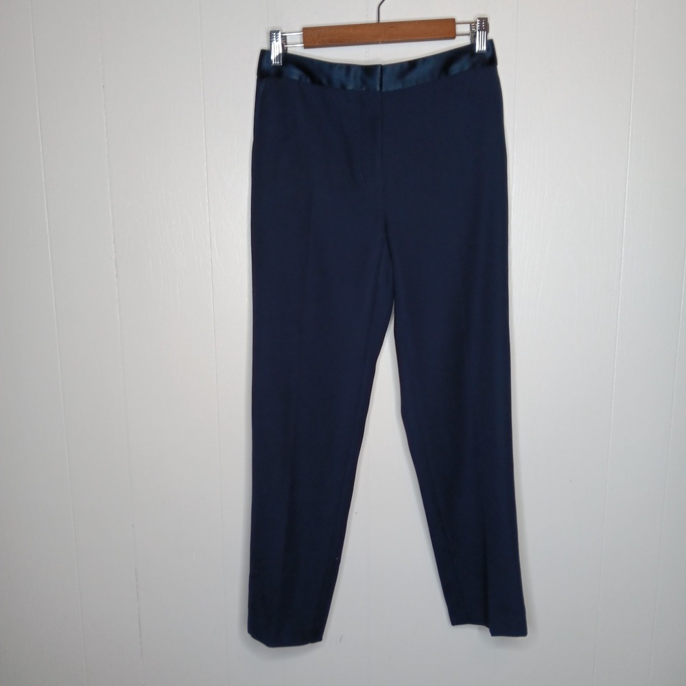 3.1 Phillip Lim Dress Pants 4 Navy Blue Wool Trousers Flat Front Career Business